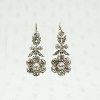 Early Floral Paste Earrings in Silver