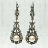 silver paste and pearl drop earrings 19th century