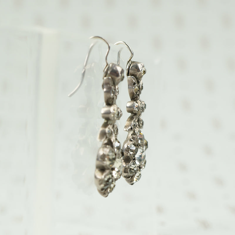 Early Floral Paste Earrings in Silver