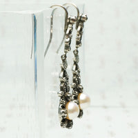 Long and Lovely Antique Paste and Pearl Earrings