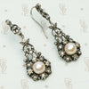 Long and Lovely Antique Paste and Pearl Earrings