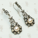 Long and Lovely Antique Paste and Pearl Earrings