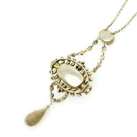 Early Victorian Pale Yellow Foil Back Pastes Pendant in Silver Gilt