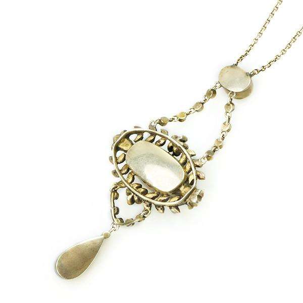 Early Victorian Pale Yellow Foil Back Pastes Pendant in Silver Gilt
