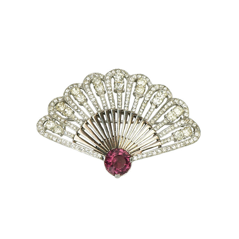Large signed sterling silver reja brooch vintage 1940s