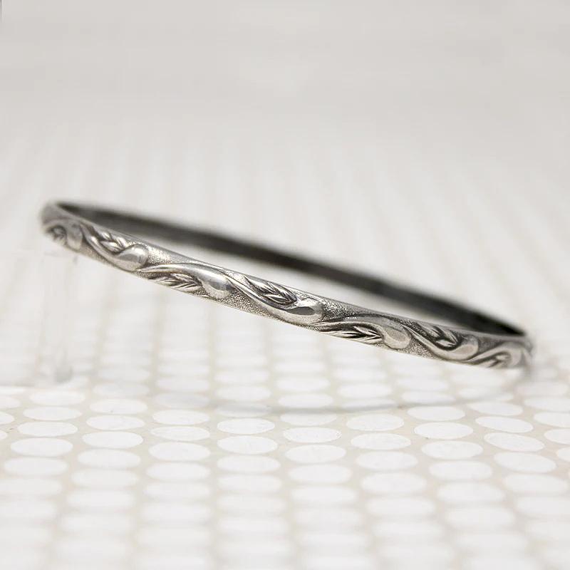 The Patterned Silver Bangle from Allie B.