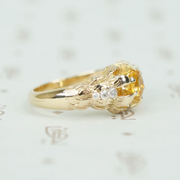 The Lions Paws Gold Becher Citrine and Diamond Ring