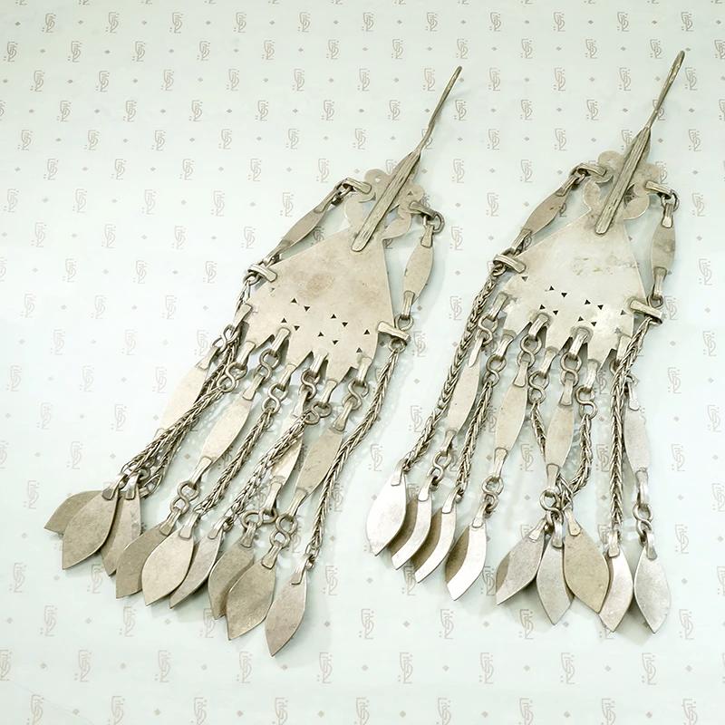 Exceptional Fire Gilded Silver Turkmen Earrings