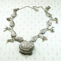 Pradesh Repoussé Silver Paisley Necklace