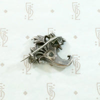 Wee Georgian Giardinetti Brooch in Silver & Black Dot Paste
