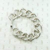 Oversized Sterling Silver Cable Link Bracelet