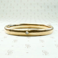 Diamond Set Gold Hinged Victorian Bangle