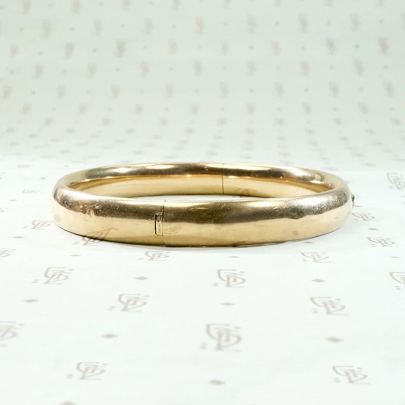 Diamond Set Gold Hinged Victorian Bangle