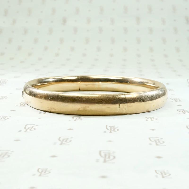 Diamond Set Gold Hinged Victorian Bangle