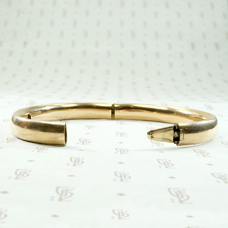 Diamond Set Gold Hinged Victorian Bangle