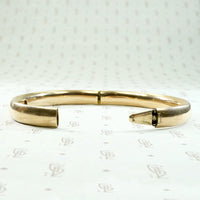 Diamond Set Gold Hinged Victorian Bangle