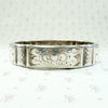 Flowers & Laces Engraved 19th Century Silver Bangle