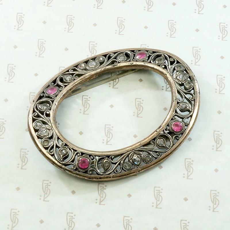 Regency Era Gold & Silver Buckle with Sapphires