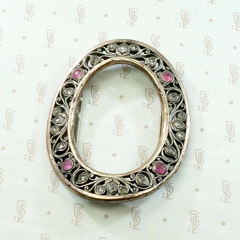Regency Era Gold & Silver Buckle with Sapphires