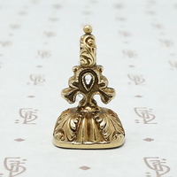 An All Seeing Eye Fob Seal Chalcedony in 15k gold