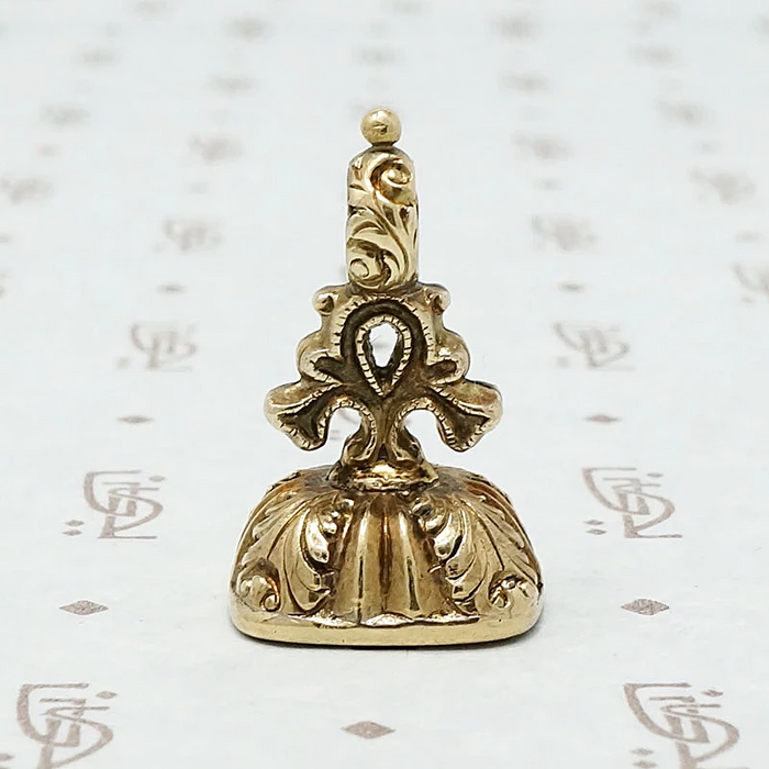 An All Seeing Eye Fob Seal Chalcedony in 15k gold