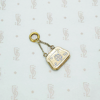 Charming Purse Charm with Enameled Forget Me Nots