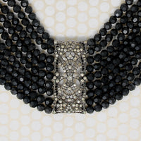 Edwardian Jet and Silver Collar ChokerEdwardian Jet and Silver Collar Choker