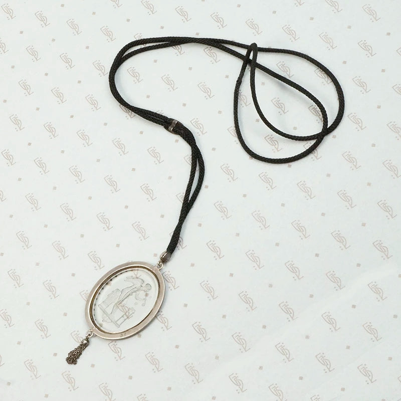 Angel Blowing Bubbles Art Deco Pendant