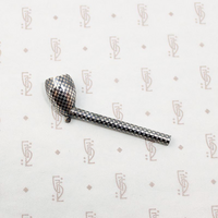 Tiny Niello Silver Pipe Russia Circa 1900