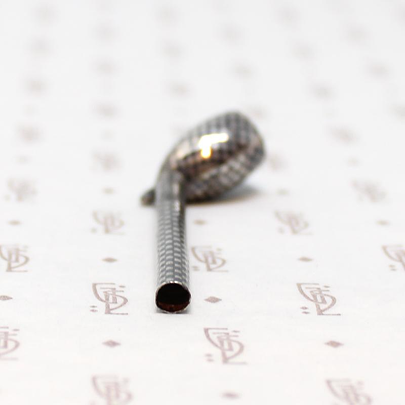 Tiny Niello Silver Pipe Russia Circa 1900
