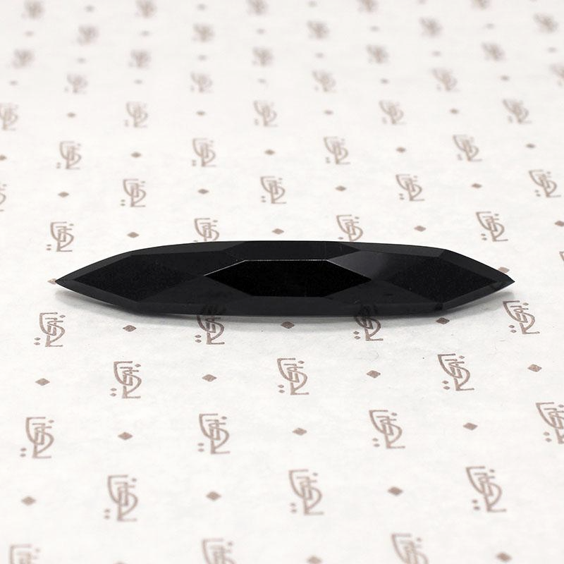 Faceted Black Glass Victorian Bar Pin