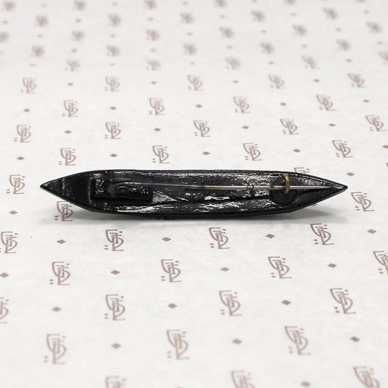 Faceted Black Glass Victorian Bar Pin