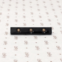 Graphic Onyx Gold & Pearl Victorian Brooch