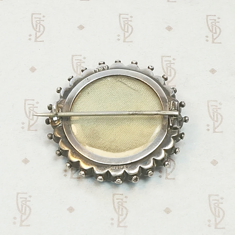 Sterling Star-Studded Locket Brooch