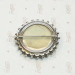 Sterling Star-Studded Locket Brooch