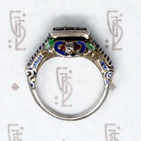 Garnet & Enamel Austro-Hungarian Silver Ring