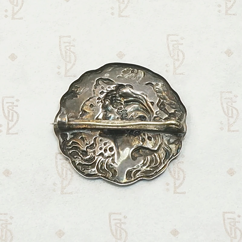 Art Nouveau Repoussé Poppy Brooch