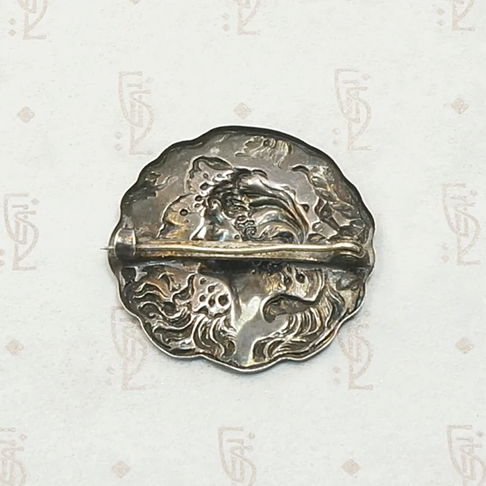 Art Nouveau Repoussé Poppy Brooch