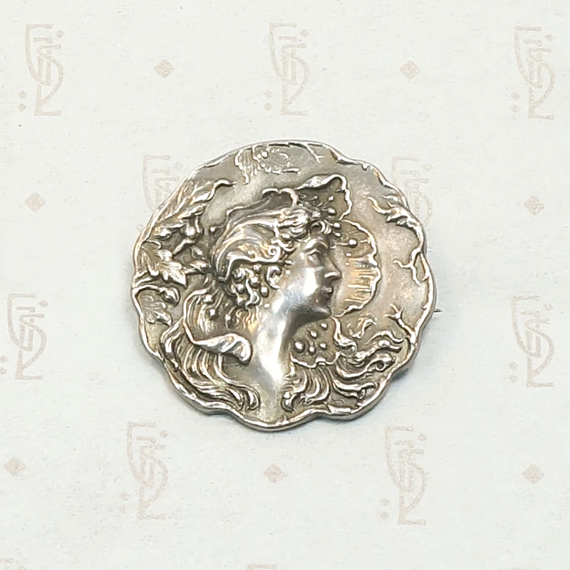 Art Nouveau Repoussé Poppy Brooch