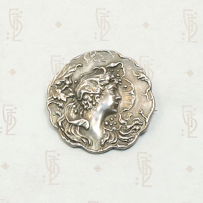 Art Nouveau Repoussé Poppy Brooch