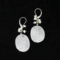 Carved Quartz Flower Earrings by brunet