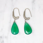 The Mughal Earring by Brunet with Faceted Green Chrysoprase Drops
