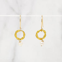 Twisted O Earrings by Brunet with Vintage Pearl Drop