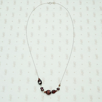 Garnet Beads on White Gold Necklace by brunet
