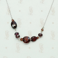 Garnet Beads on White Gold Necklace by brunet