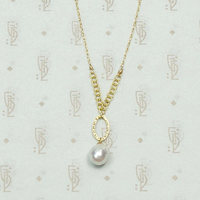 Vintage Pearl and Dimpled "O" Necklace by brunet