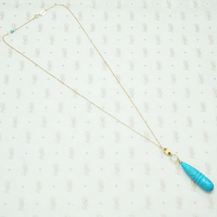 Carved Turquoise and Vintage Gold Necklace by brunet