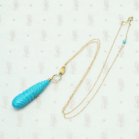 Carved Turquoise and Vintage Gold Necklace by brunet