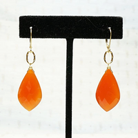 Faceted Carnelian Earrings with Handmade Gold Details by brunet