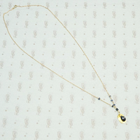 Hand Forged 18k Gold Leaf & Sapphire Necklace by brunet